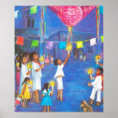 Mexicaanse kerst, kinderen en pinatas poster (Voorkant)