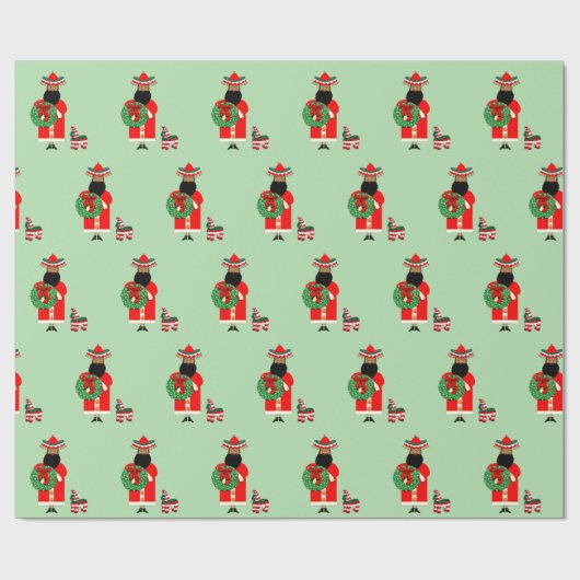 Mexicaanse Kerstman Cadeaupapier (Vlak)