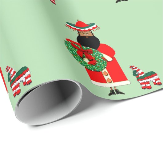 Mexicaanse Kerstman Cadeaupapier (Rol Hoek)