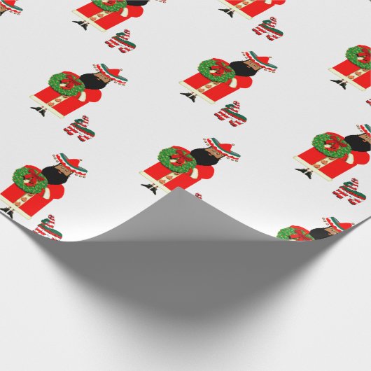 Mexicaanse Kerstman Kerstcadeau Cadeaupapier (Hoek)