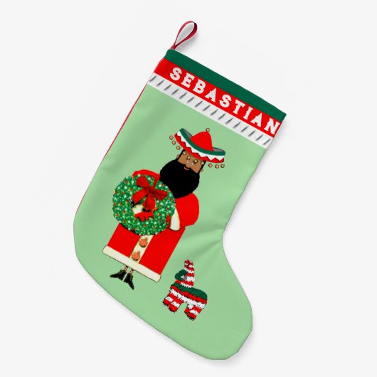 Mexicaanse kerstman kleine kerstsok (Voorkant (Hangend))