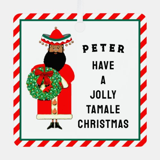 Mexicaanse kerstman metalen ornament (Voorkant)