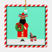 Mexicaanse Kerstman Prettig Kerstfeest Keramisch Ornament (Achterkant)