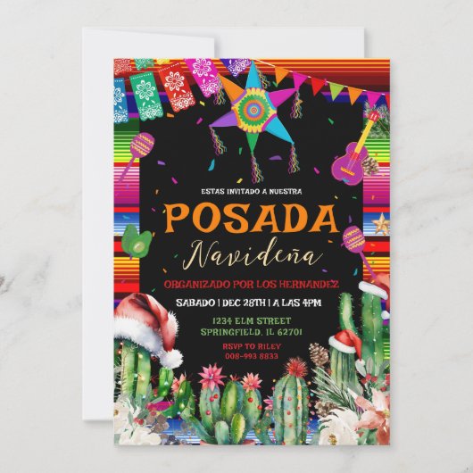 Mexicaanse Kerstmis Posada Party Uitnodiging (Voorkant)