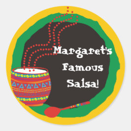 Mexicaanse keuken versierde kom cadeau label stick