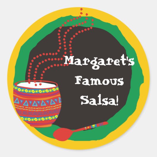 Mexicaanse keuken versierde kom cadeau label stick (Voorkant)