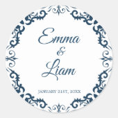 Mexicaanse Klei Huwelijkssticker – Papel Picado Ronde Sticker (Voorkant)