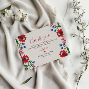 Mexicaanse Kleurrijke Bloemen Botanische Moderne H Bedankkaart