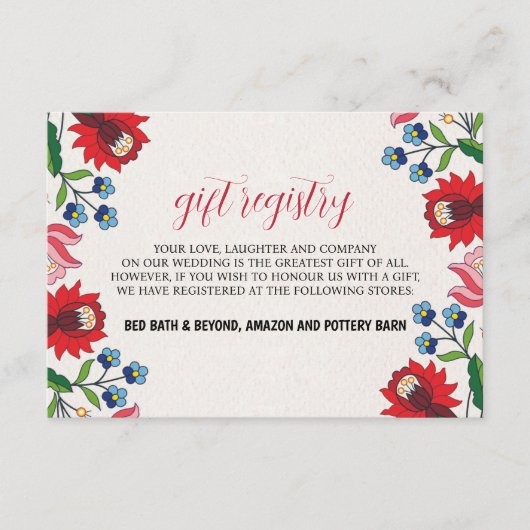 Mexicaanse Kleurrijke Bloemen Botanische Moderne H Informatiekaartje (Voorkant)