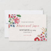 Mexicaanse Kleurrijke Bloemen Botanische Moderne H Save The Date (Voorkant)