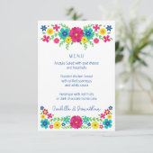 Mexicaanse kleurrijke bloemen menu (Staand voorkant)