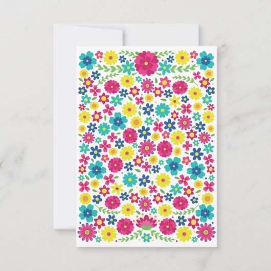 Mexicaanse kleurrijke bloemen menu (Achterkant)