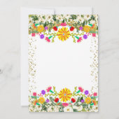 Mexicaanse kleurrijke bloemen met gouden glitter kaart (Achterkant)