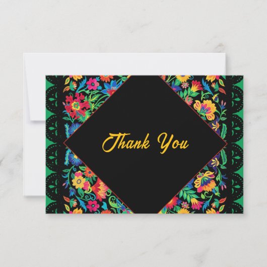 Mexicaanse kleurrijke bruiloft bedankkaart (Voorkant)