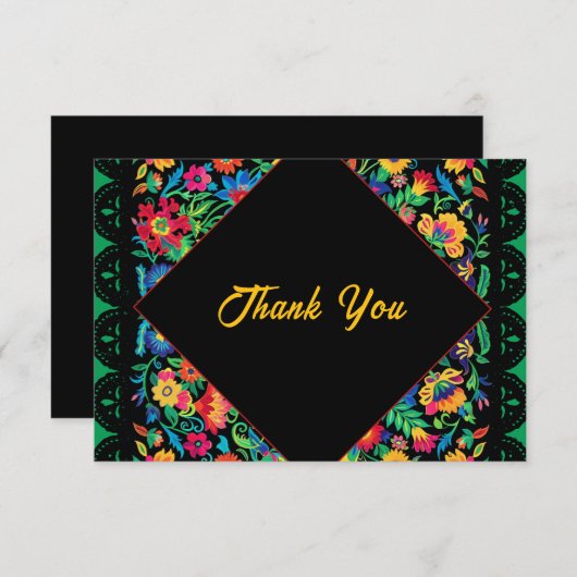 Mexicaanse kleurrijke bruiloft bedankkaart (Voorkant / Achterkant)