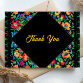 Mexicaanse kleurrijke bruiloft bedankkaart