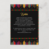 Mexicaanse kleurrijke bruiloft details informatiekaartje (Voorkant)