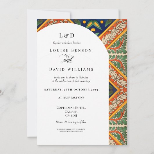 Mexicaanse kleurrijke bruiloft uitnodiging (Voorkant)