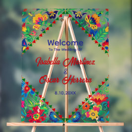 Mexicaanse kleurrijke chique bruiloft acryl bord