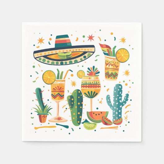 Mexicaanse kleurrijke drinken servet (Voorkant)