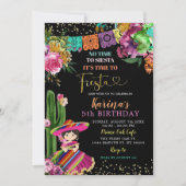 Mexicaanse kleurrijke Fiesta Floral 5e verjaardag Kaart (Voorkant)
