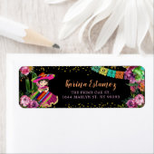 Mexicaanse kleurrijke Fiesta Floral Verjaardag Adr Etiket (Insitu)