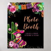 Mexicaanse kleurrijke Fiesta Floral Verjaardag Fot Poster (Voorkant)