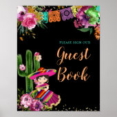 Mexicaanse kleurrijke Fiesta Floral Verjaardag Gas Poster (Voorkant)