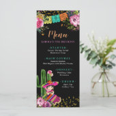 Mexicaanse kleurrijke Fiesta Floral Verjaardag Menu (Staand voorkant)