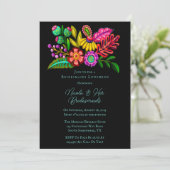 Mexicaanse Kleurrijke Flora Bruidsmeisjes Luncheon Kaart (Staand voorkant)