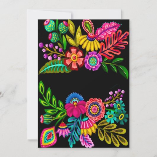 Mexicaanse Kleurrijke Flora Bruiloft Koppels Douch Kaart (Achterkant)