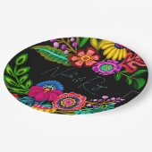 Mexicaanse kleurrijke Flora bruiloft Papieren Bordje (Gekanteld)