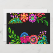 Mexicaanse kleurrijke Flora bruiloft repetitie din Kaart (Achterkant)