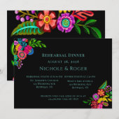 Mexicaanse kleurrijke Flora bruiloft repetitie din Kaart (Voorkant / Achterkant)