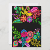 Mexicaanse kleurrijke Flora bruiloft viering Kaart (Achterkant)