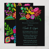 Mexicaanse kleurrijke Flora bruiloft viering Kaart (Voorkant / Achterkant)