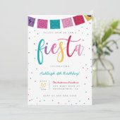 Mexicaanse kleurrijke script Fiesta Kinderen verja Kaart (Staand voorkant)