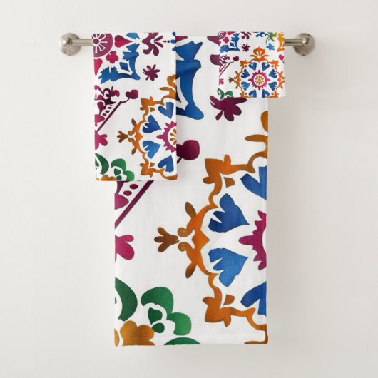Mexicaanse kleurrijke ster Tegel Bad Handdoek (Insitu)