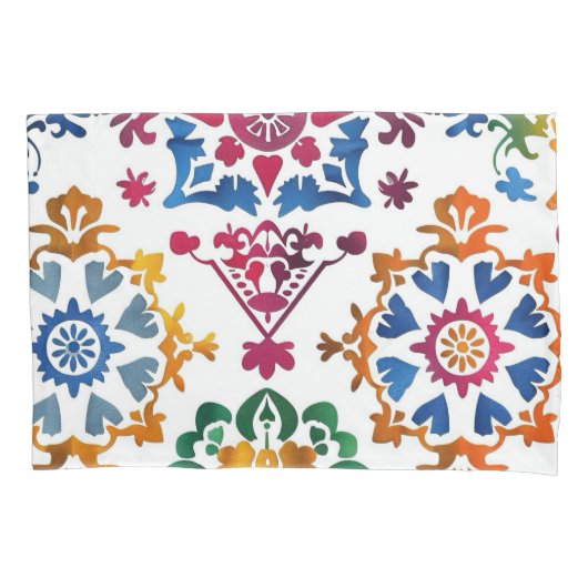 Mexicaanse kleurrijke ster Tegel Kussensloop (Voorkant)