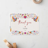 Mexicaanse kleurrijke vogel bruids dank u notitiekaartje (Voorkant / Achterkant in situ)