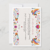 Mexicaanse kleurrijke vogel bruids dank u notitiekaartje (Achterkant)