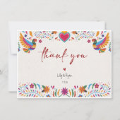 Mexicaanse kleurrijke vogel bruids dank u notitiekaartje (Voorkant)