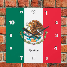 Mexicaanse klok, patriottisch thuis, Mexicaanse vl Vierkante Klok