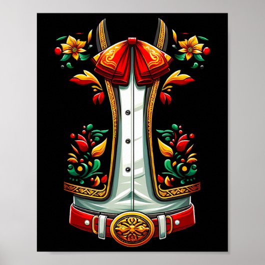 Mexicaanse kostuum voor Cinco De Mayo Mariachi Cha Poster (Voorkant)