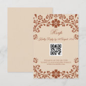 Mexicaanse kunst beige bruiloft RSVP kaartje (Voorkant / Achterkant)