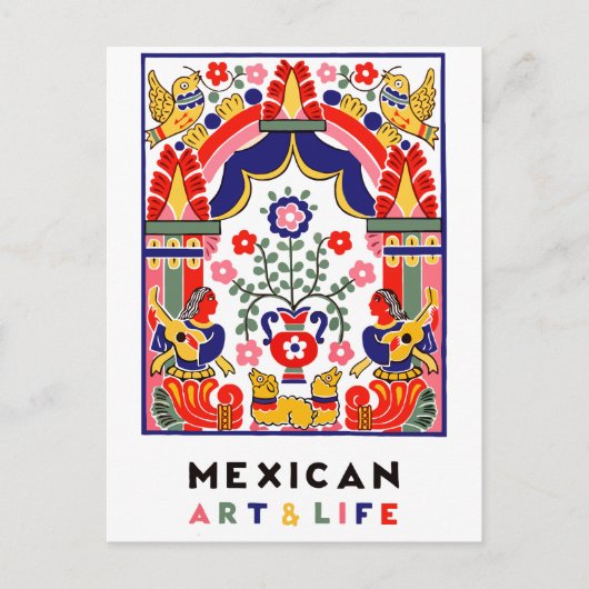 mexicaanse kunst en leven briefkaart (Voorkant)