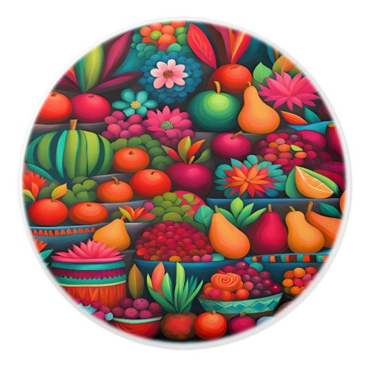 Mexicaanse kunst keramische knop (Voorkant)