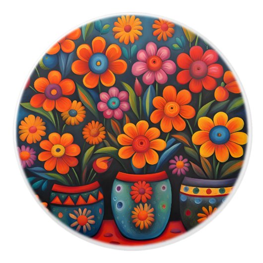 Mexicaanse kunst keramische knop (Voorkant)