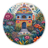 Mexicaanse kunst keramische knop (Voorkant)