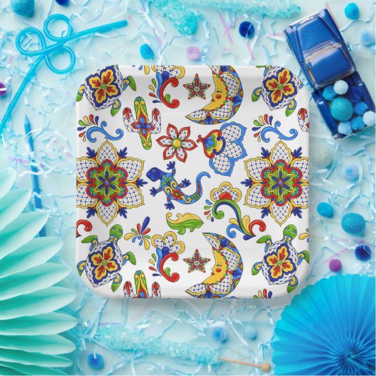 Mexicaanse kunst papieren bordje (Feest)